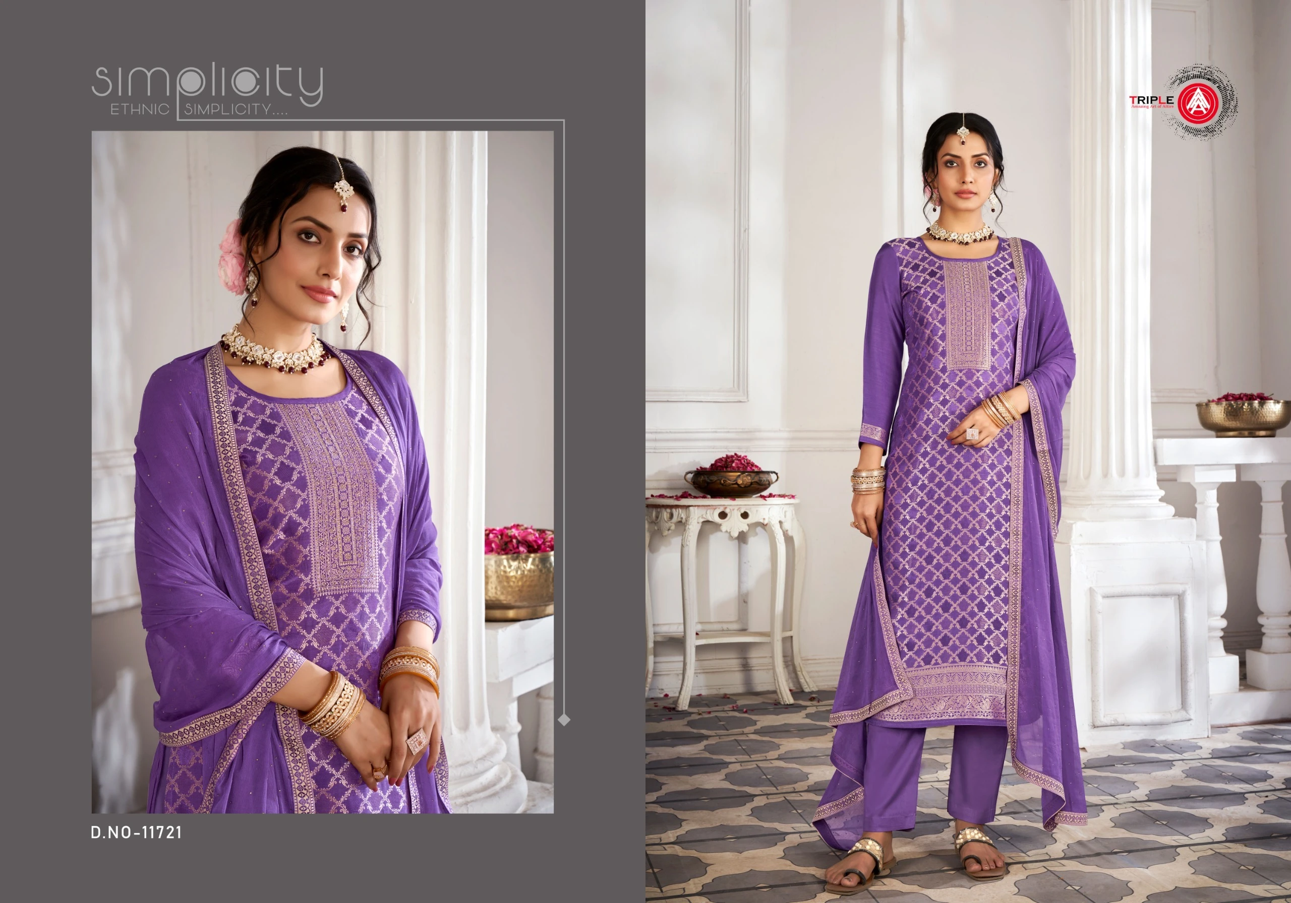 Triple Loyal Edition 4 Pure Muslin Wholesale Fancy Salwar Suit Catalog — Wholesale Salwar Suits, MPA wholesale from Surat - Gallery Image 2
